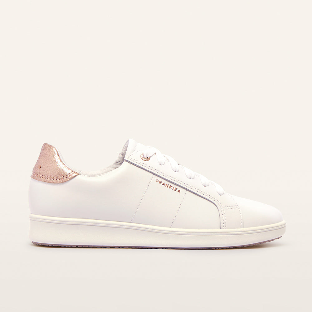 Jackie V White/Rose Gold Women's Sneakers FRANKIE4