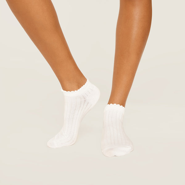 Adult Ankle Ribbed White 2 pack