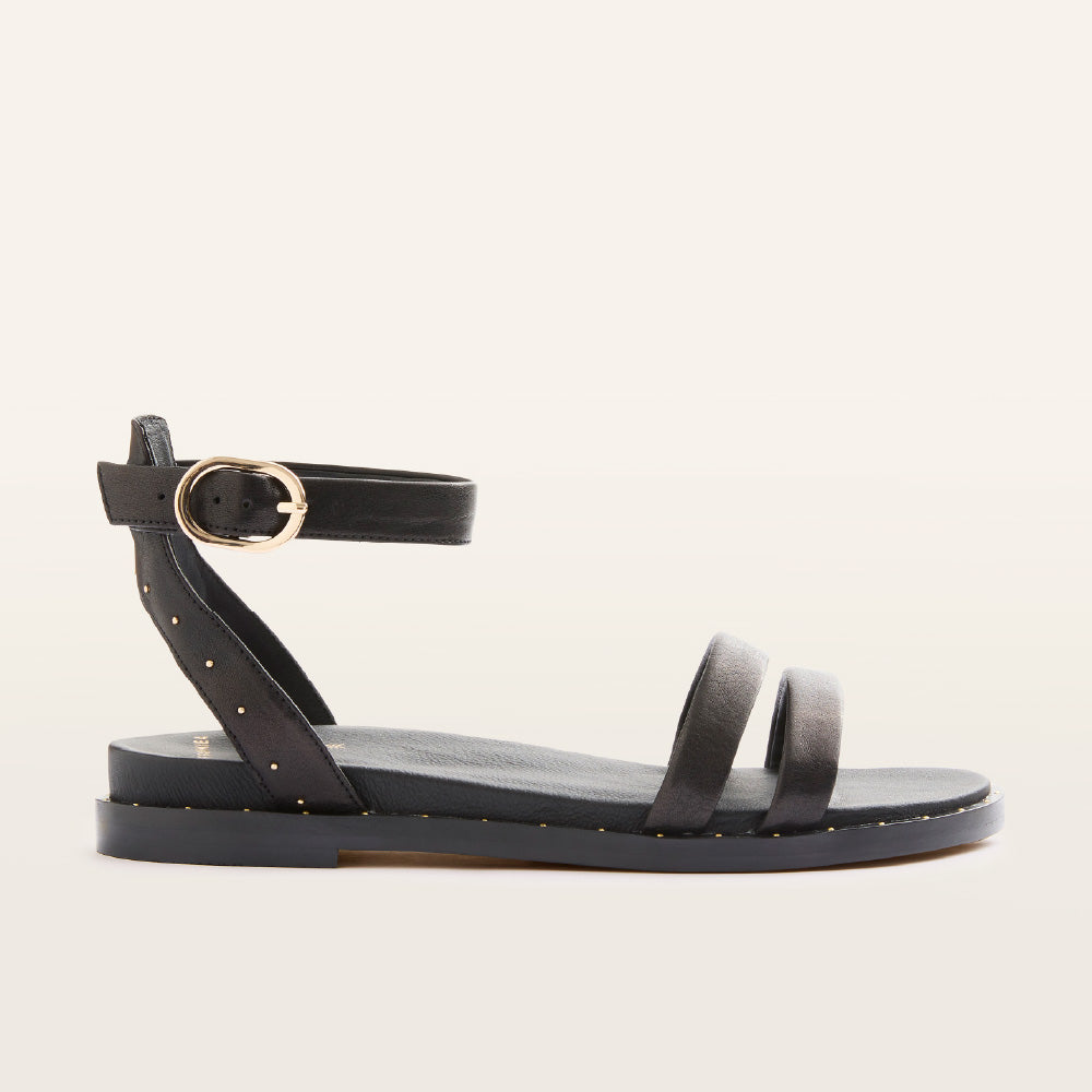 Patterson Black Women's Flat Sandal FRANKIE4 - Main Image
