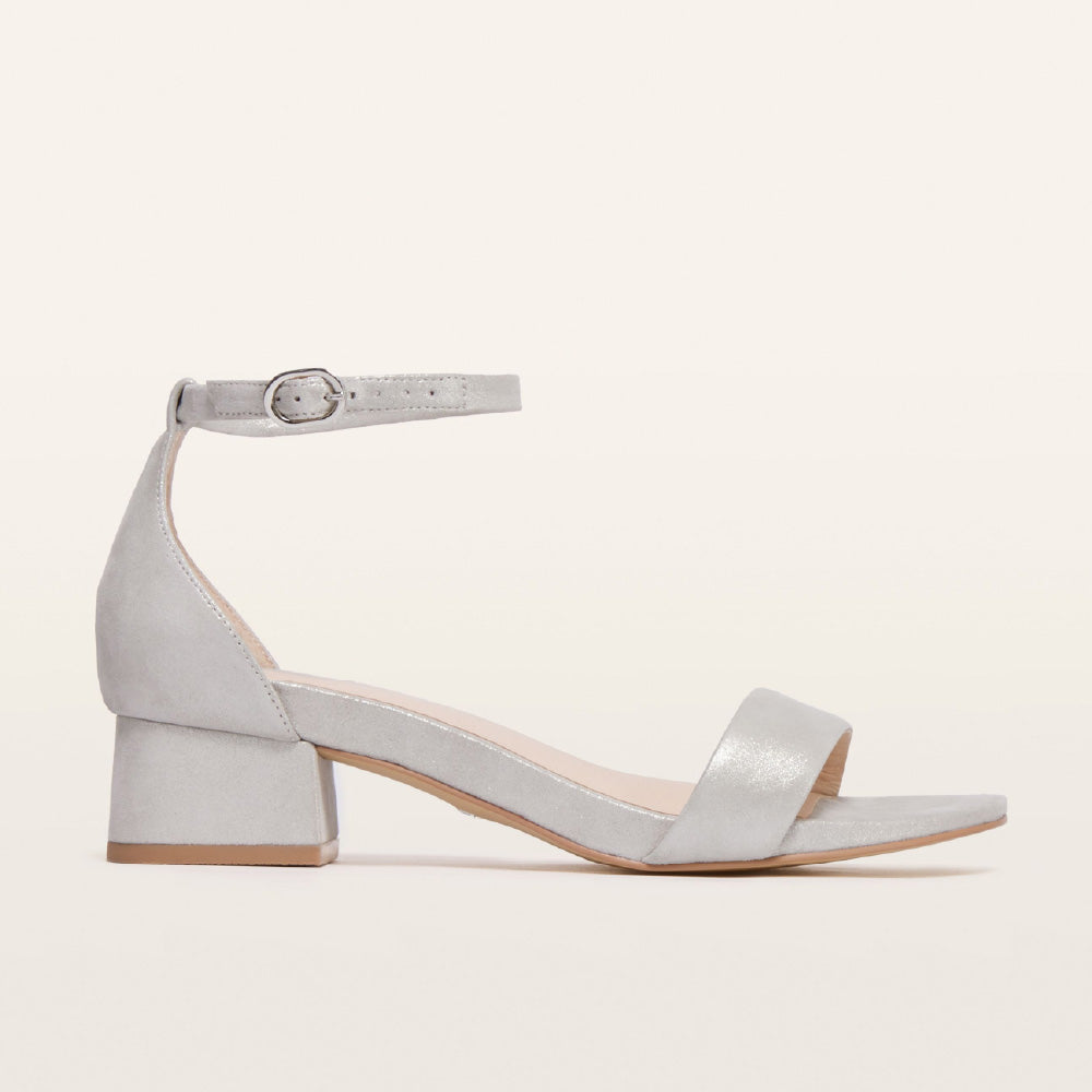 Gray block sales heel sandals