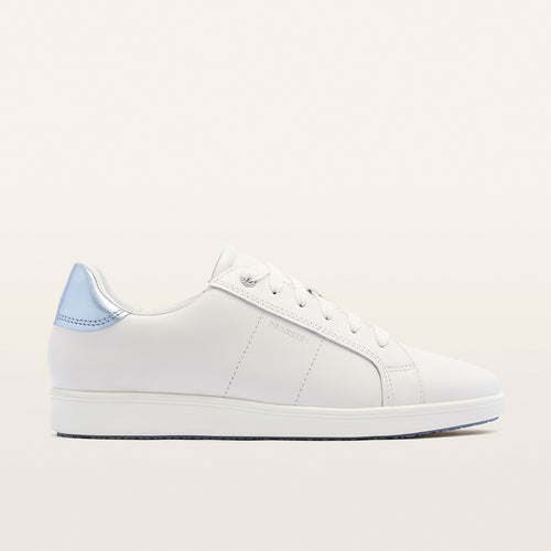 Jackie V Soft White/Light Blue Metallic