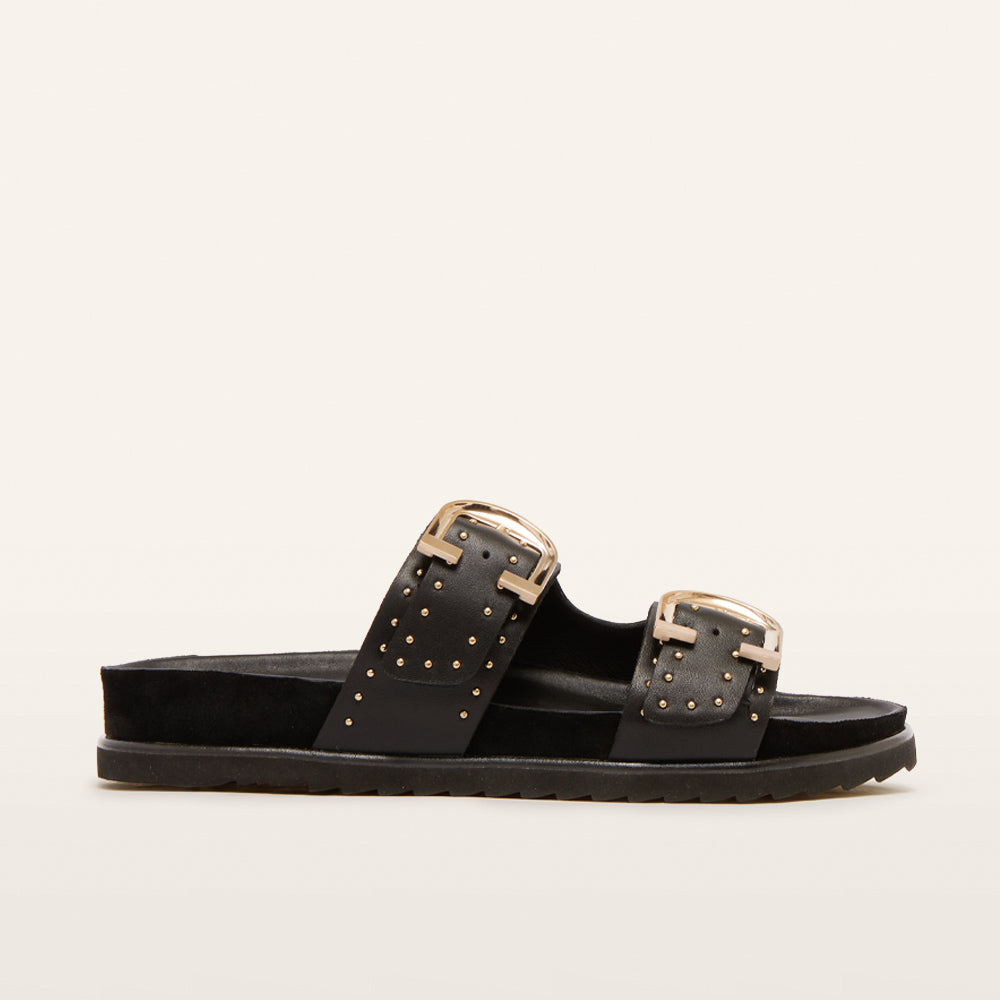 Deon Black Stud Slides