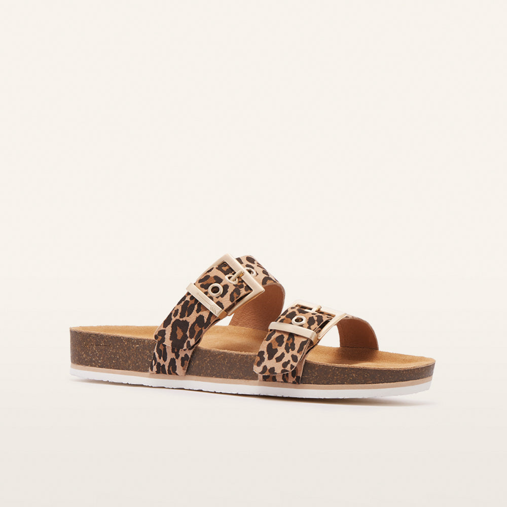 Leopard fashion slide on sandals