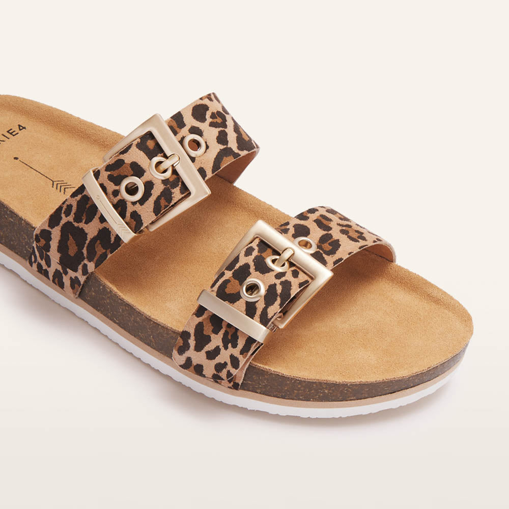 Sandy III Camel Leopard Print Women's Slide FRANKIE4