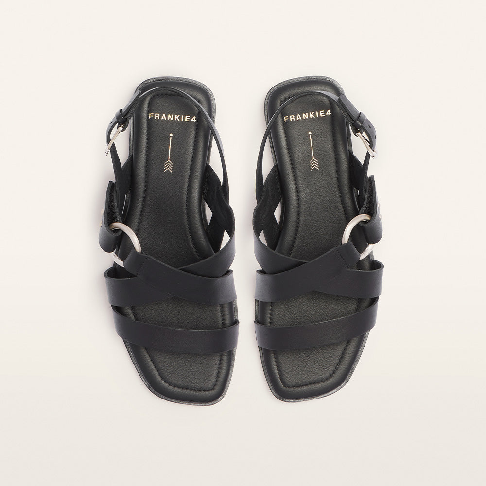 Finn Black Women's Flat Sandal | FRANKIE4
