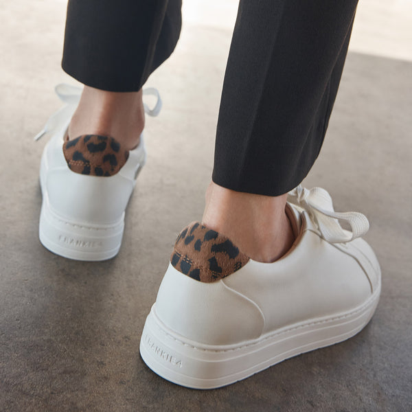Mya II White/Leopard Print