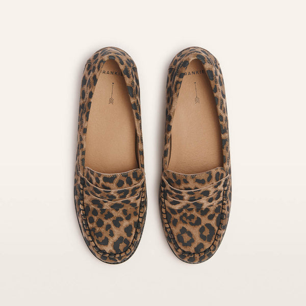 Franklin Dark Leopard Print Suede