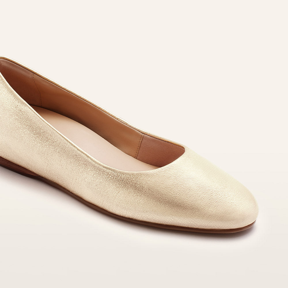 Dorset Gold Texture Women's Dress Flat | FRANKIE4