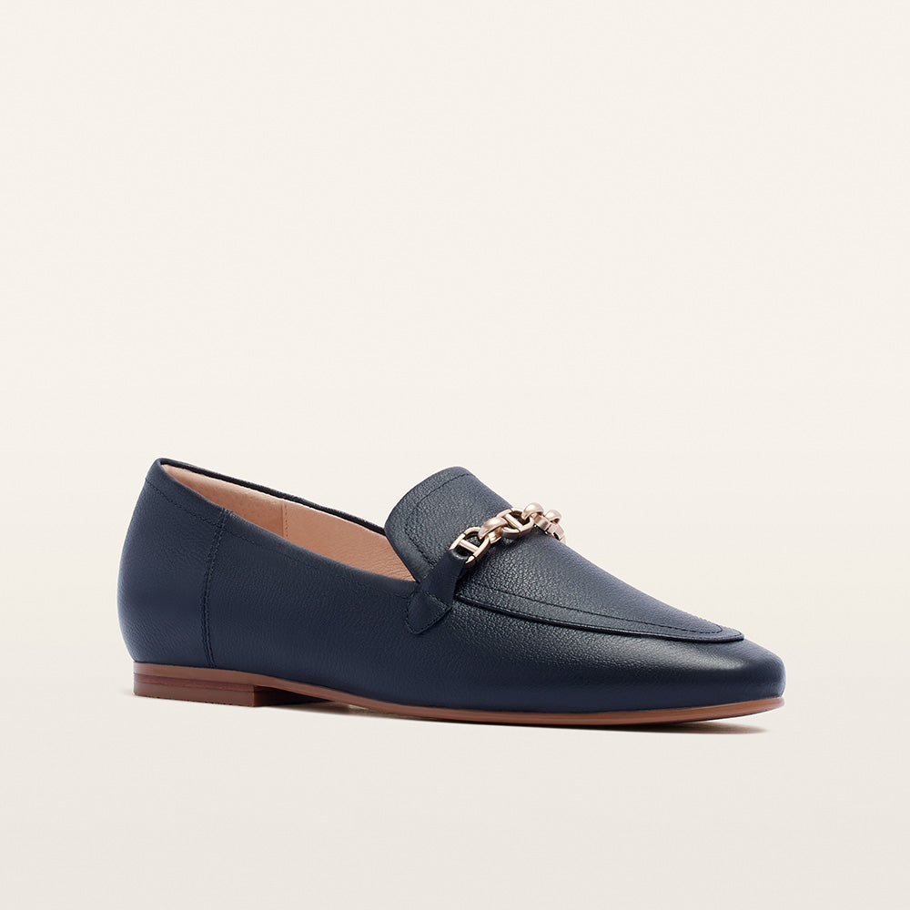 Ash II Navy Tumbled Women's Dress Flat | FRANKIE4
