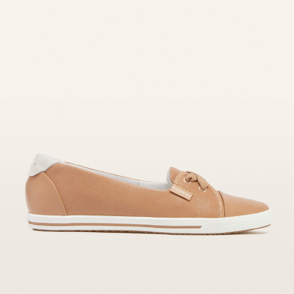 Hannah III Camel Punched Women's Casual Flats