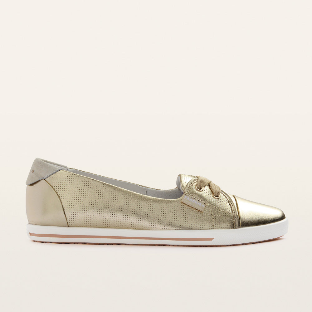 Hannah III Gold Punched Women's Casual Flats