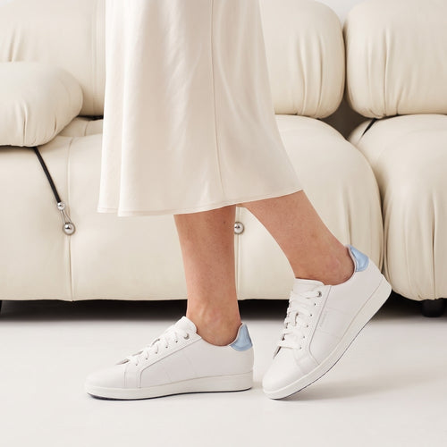 Jackie V Soft White/Light Blue Metallic