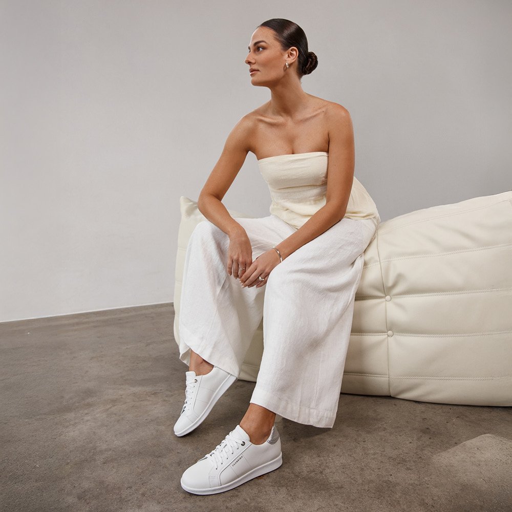 Jackie V White/Silver Women's Sneaker | FRANKIE4