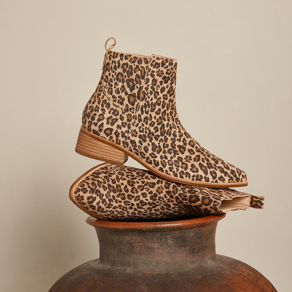 Nina Camel Leopard Print