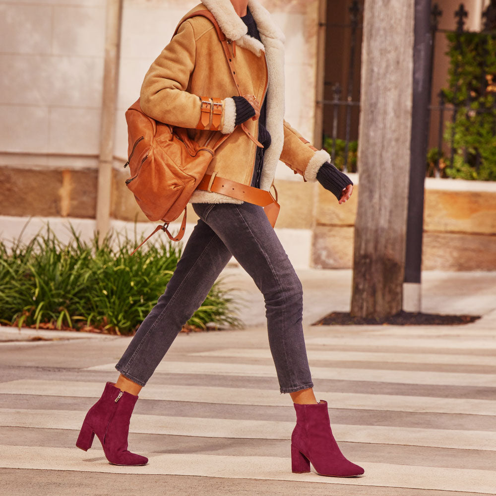 Burgundy boots suede best sale