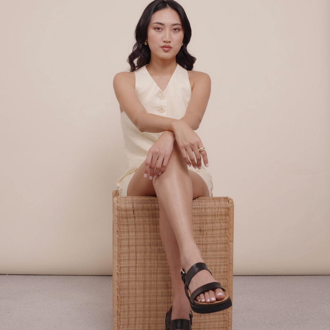 Hunter Black Women's Flat Sandal FRANKIE4