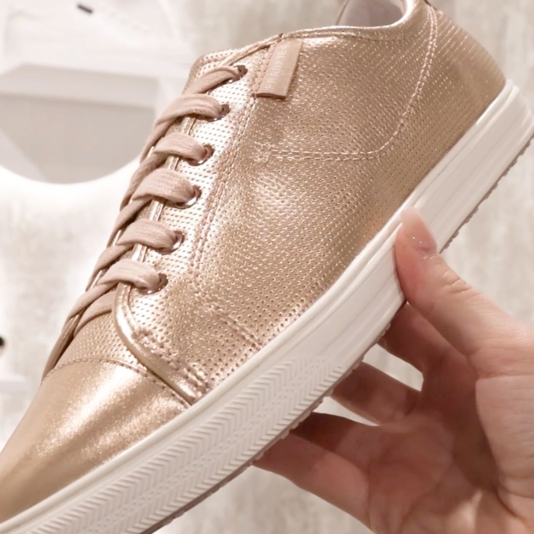 Winter Outfit with Rose Gold Sneakers